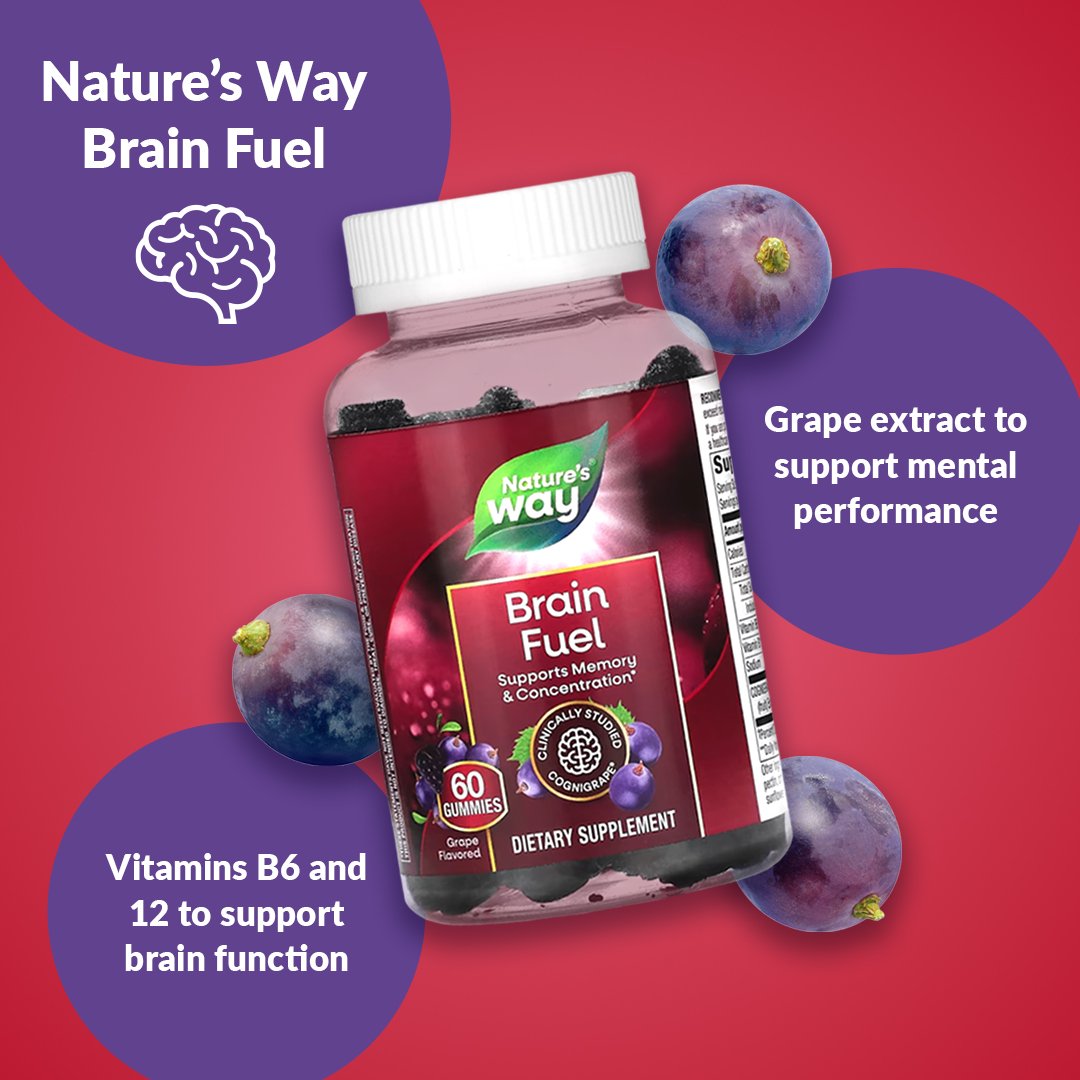 Nature's Way, Brain Fuel Gummy, Grape, 60 Gummies