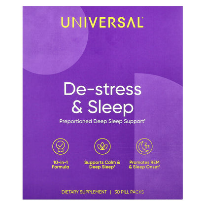 Universal U, De-Stress & Sleep, 30 Pill Packs