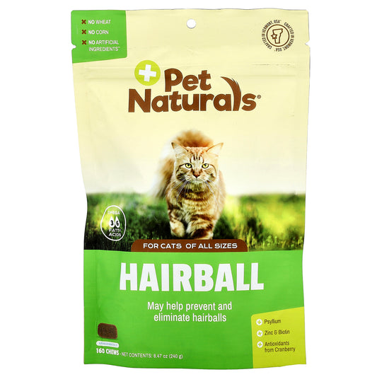 Pet Naturals, Hairball, For Cats, All Sizes, 160 Chews, 8.47 oz (240 g)