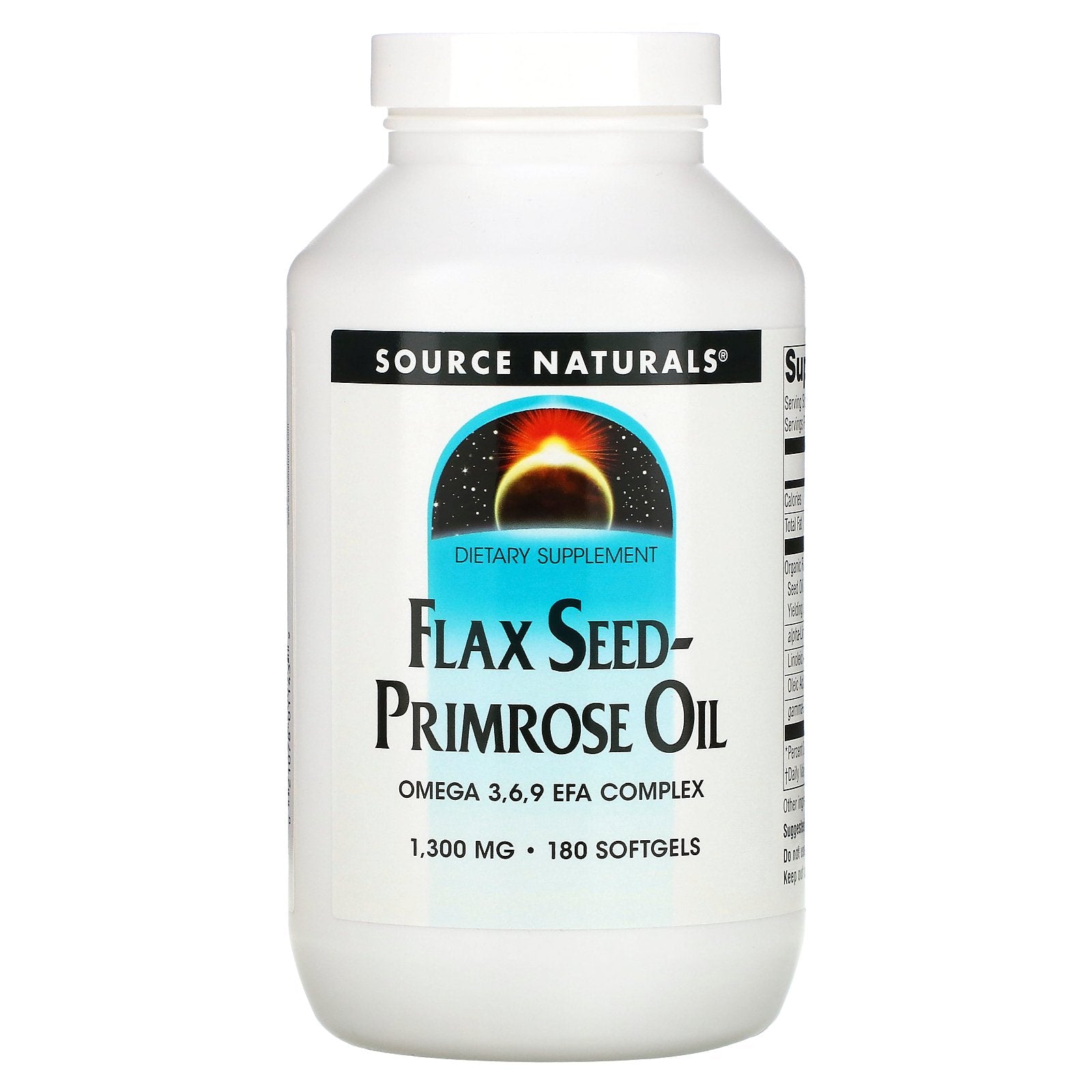 Source Naturals, Flax Seed-Primrose Oil, 1,300 mg, 180 Softgels