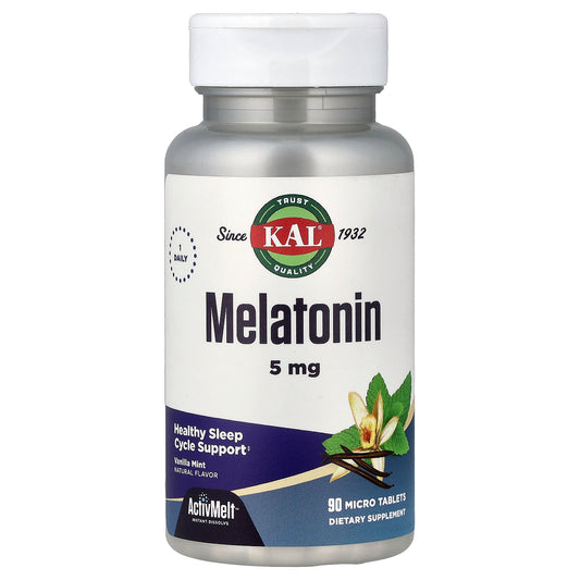 KAL, Melatonin, Vanilla Mint, 90 Micro Tablets