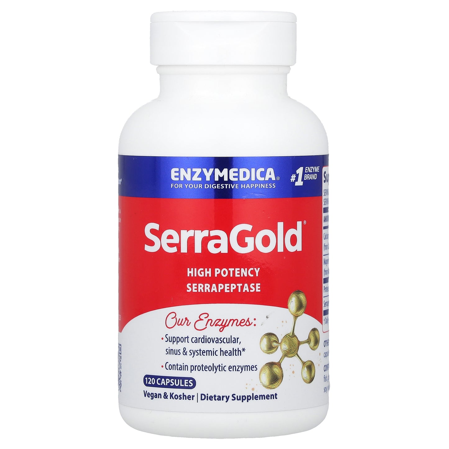 Enzymedica, SerraGold®, High Potency Serrapeptase, 120 Capsules