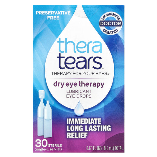 TheraTears, Dry Eye Therapy, Lubricant Eye Drops, 30 Sterile Single-Use Vials