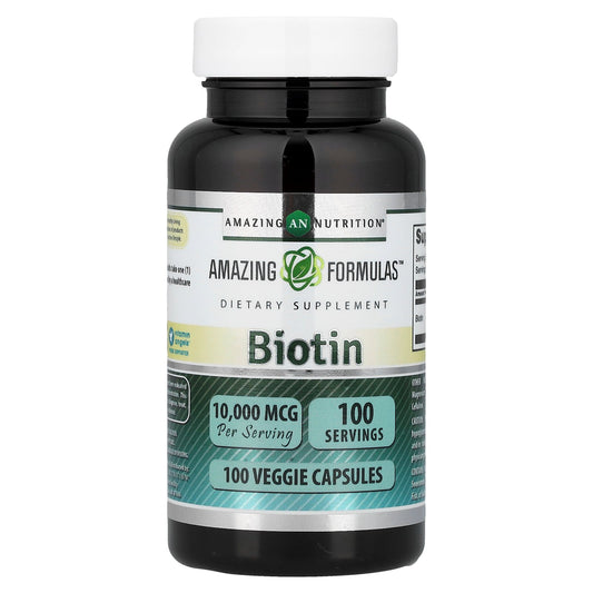 Amazing Nutrition, Biotin, 10,000 mcg, 100 Veggie Capsules