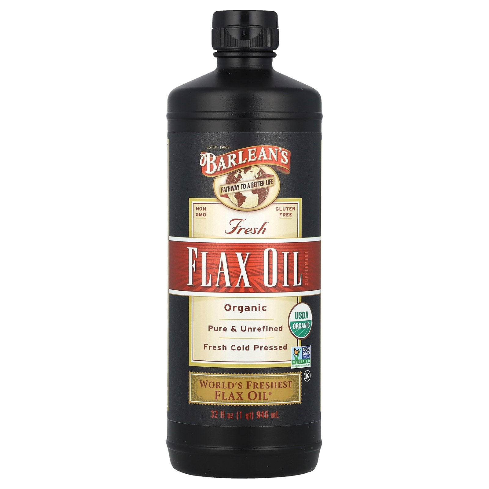 Barlean's, Organic Fresh Flax Oil, 32 fl oz (946 ml)