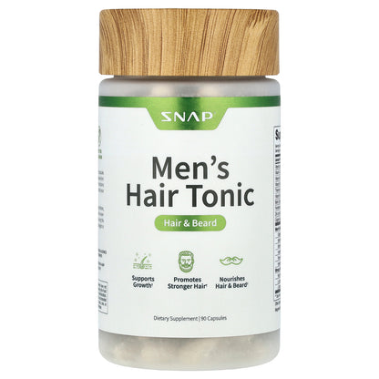 Snap Supplements, Men's Hair Tonic, Hair & Beard, 90 Capsules