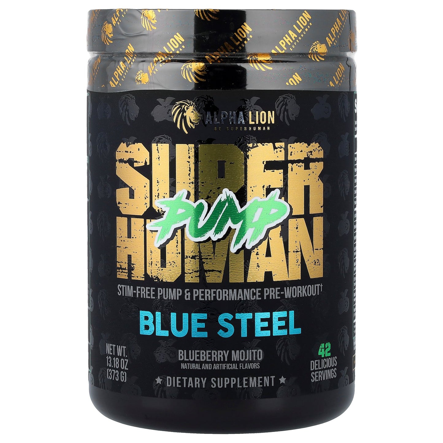 ALPHA LION, SuperHuman Pump, Blue Steel, Blueberry Mojito, 13.18 oz (373 g)