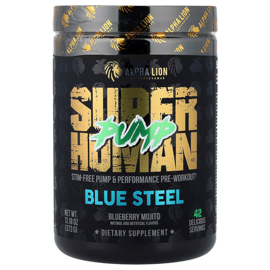 ALPHA LION, SuperHuman Pump, Blue Steel, Blueberry Mojito, 13.18 oz (373 g)