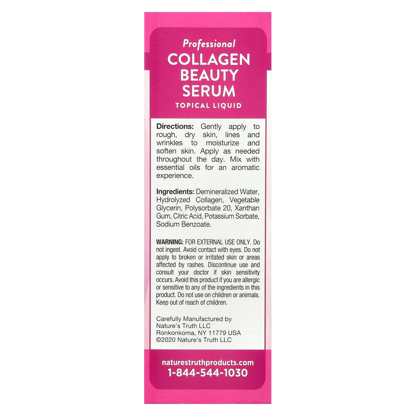 Nature's Truth, Professional Collagen Beauty Serum, Unscented, 1 fl oz (30 ml)