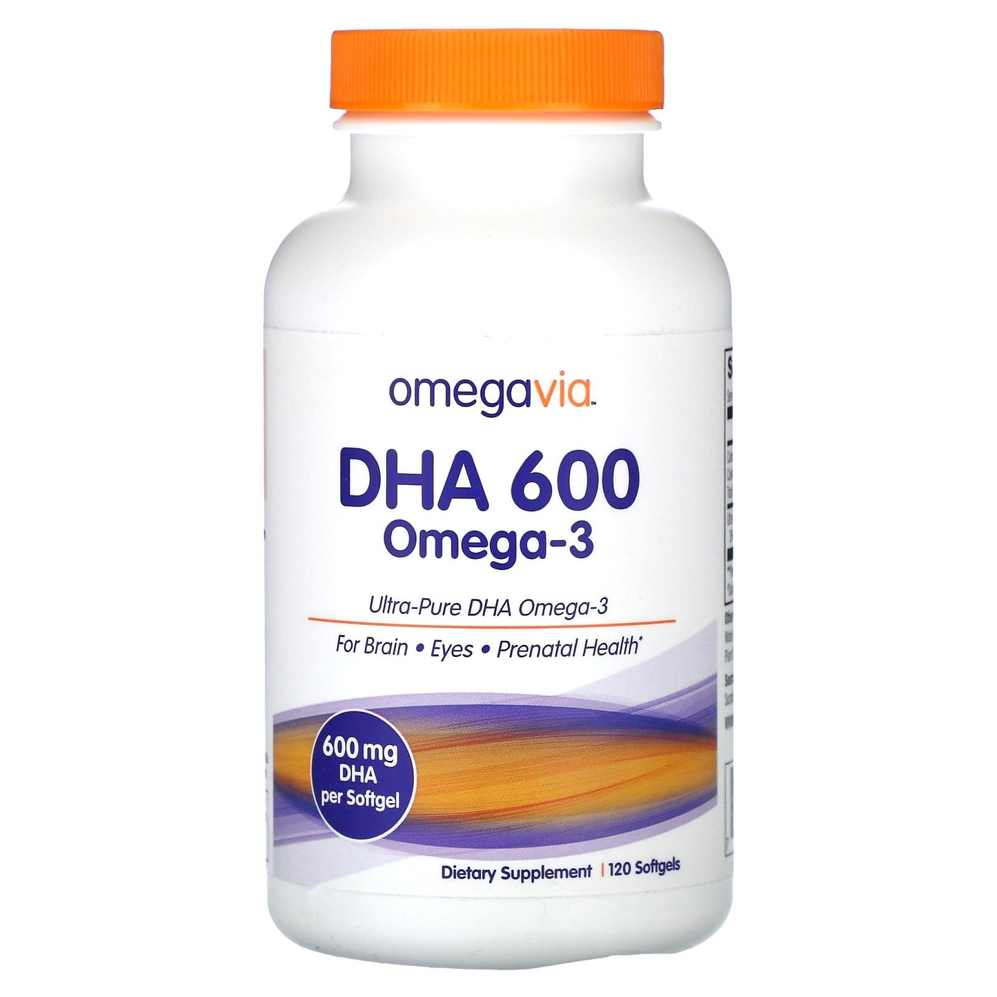 OmegaVia, DHA 600, Omega-3, 120 Softgels