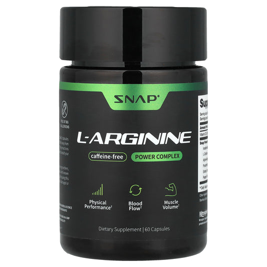 Snap Supplements, L-Arginine, Caffeine-Free, 60 Capsules