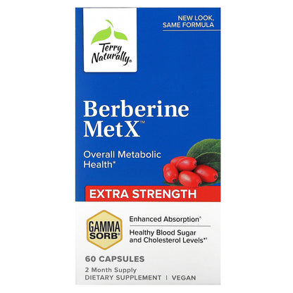 Terry Naturally, Berberine MetX, Extra Strength, 250 mg, 60 Capsules