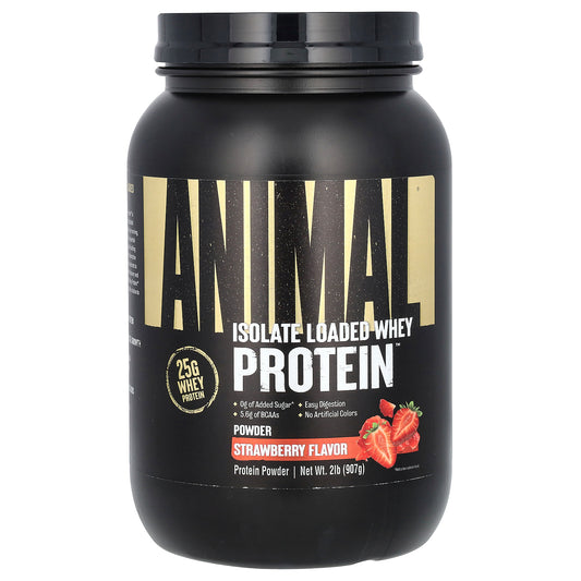 Animal, Isolate Loaded Whey Protein Powder, Strawberry, 2 lb (907 g)