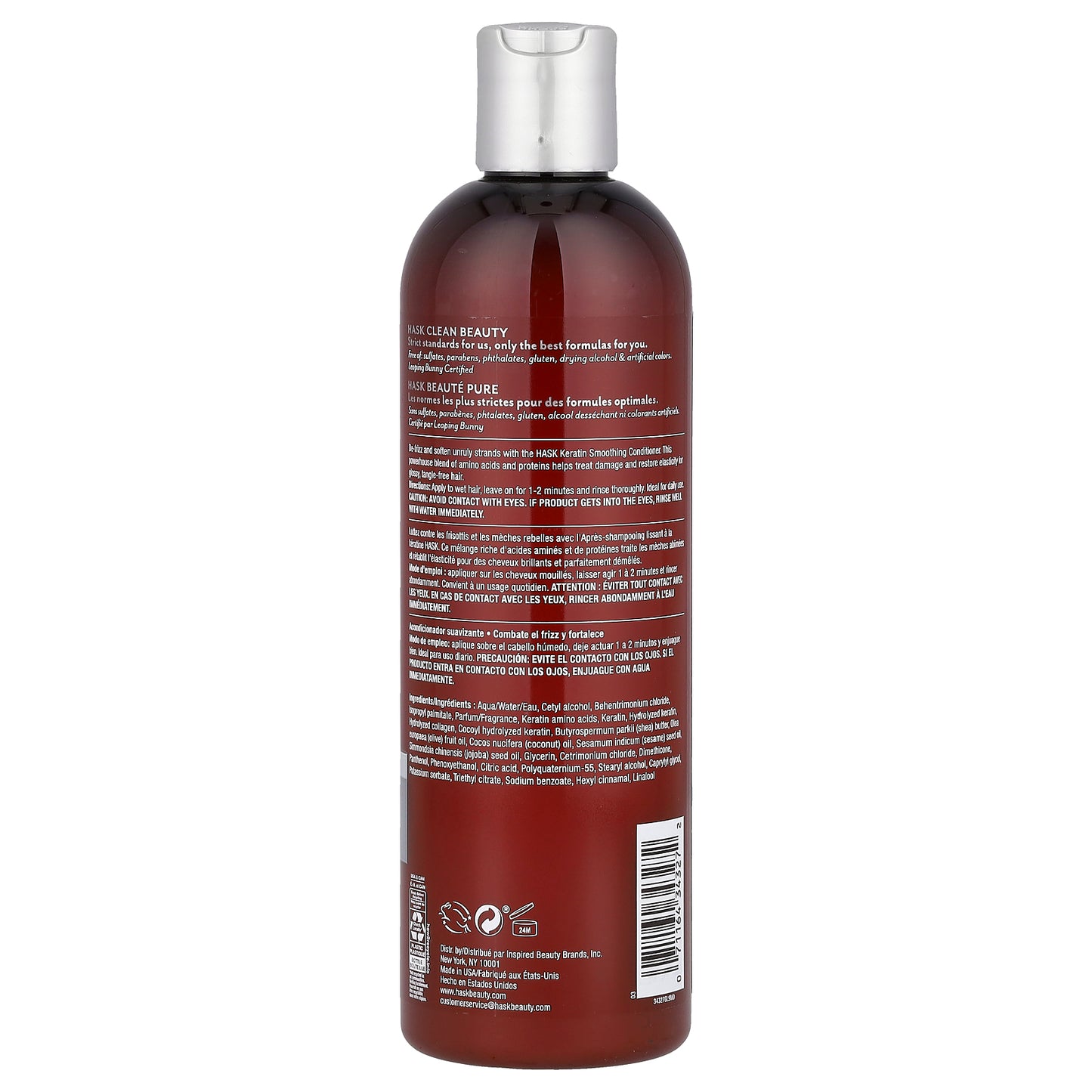 Hask Beauty, Keratin Smooth, Smoothing Conditioner, 12 fl oz (355 ml)