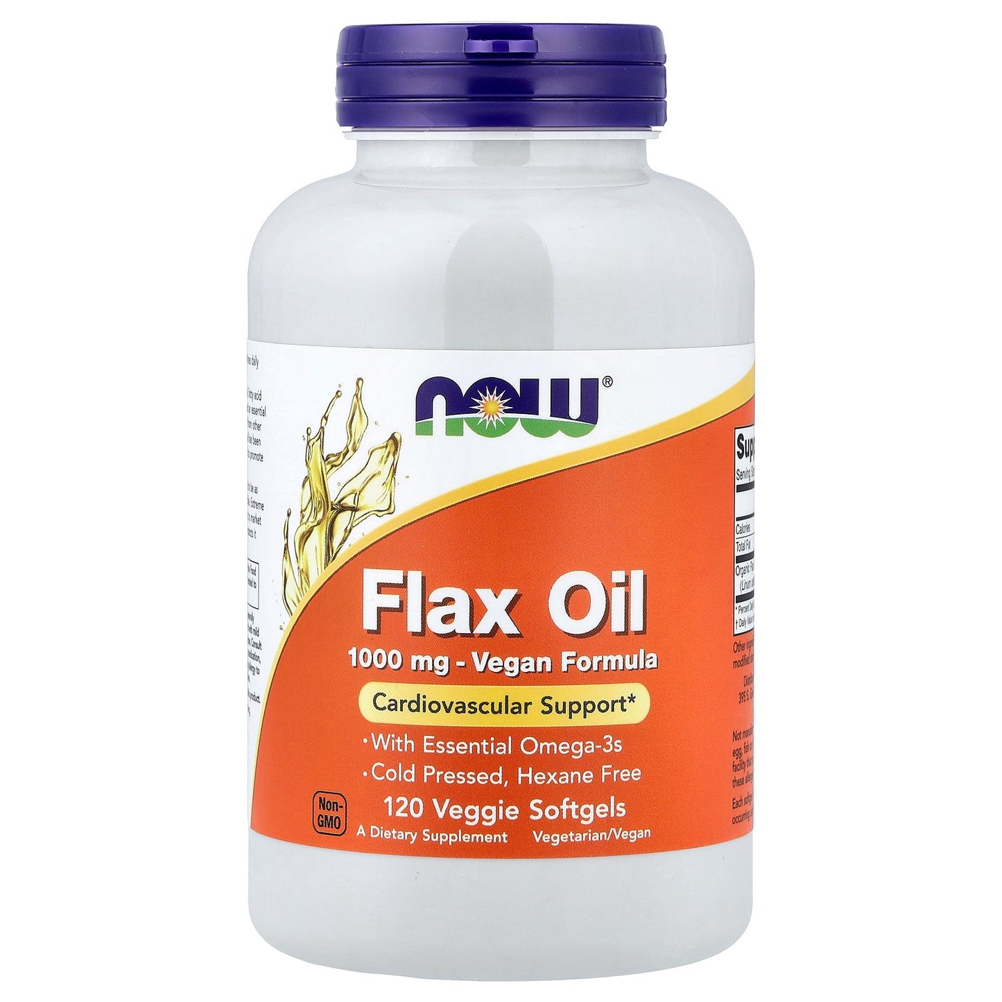 NOW Foods, Flax Oil, 1,000 mg, 120 Veggie Softgels