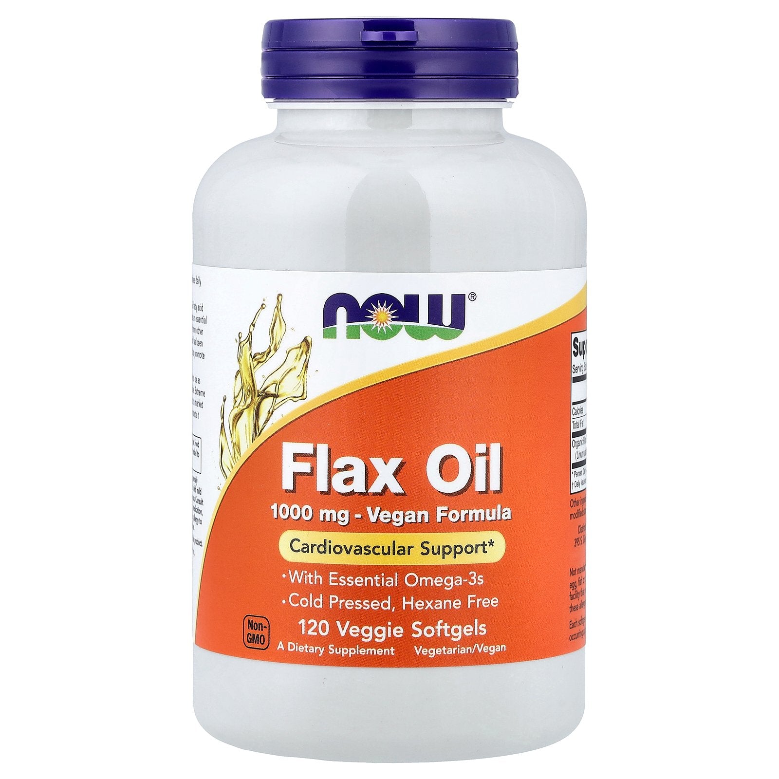 NOW Foods, Flax Oil, 1,000 mg, 120 Veggie Softgels