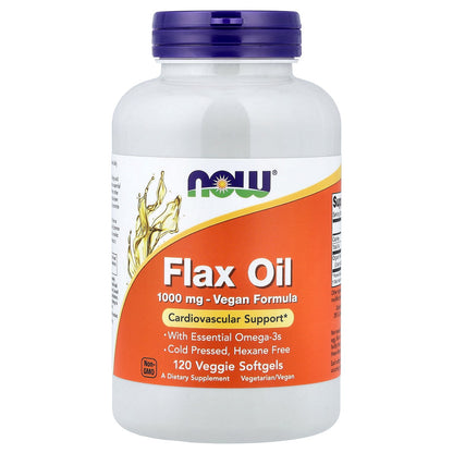 NOW Foods, Flax Oil, 1,000 mg, 120 Veggie Softgels