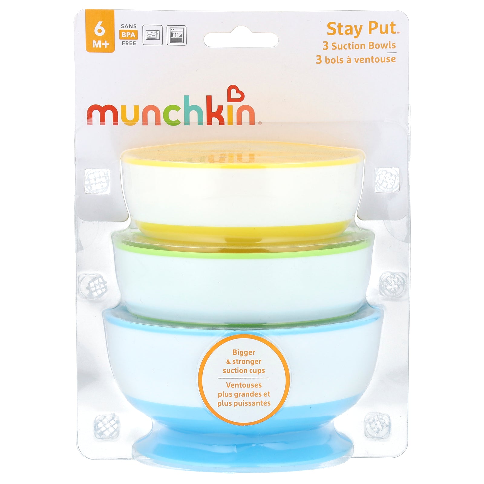 Munchkin, Stay Put™, Suction Bowls, 6 Months+, 3 Count