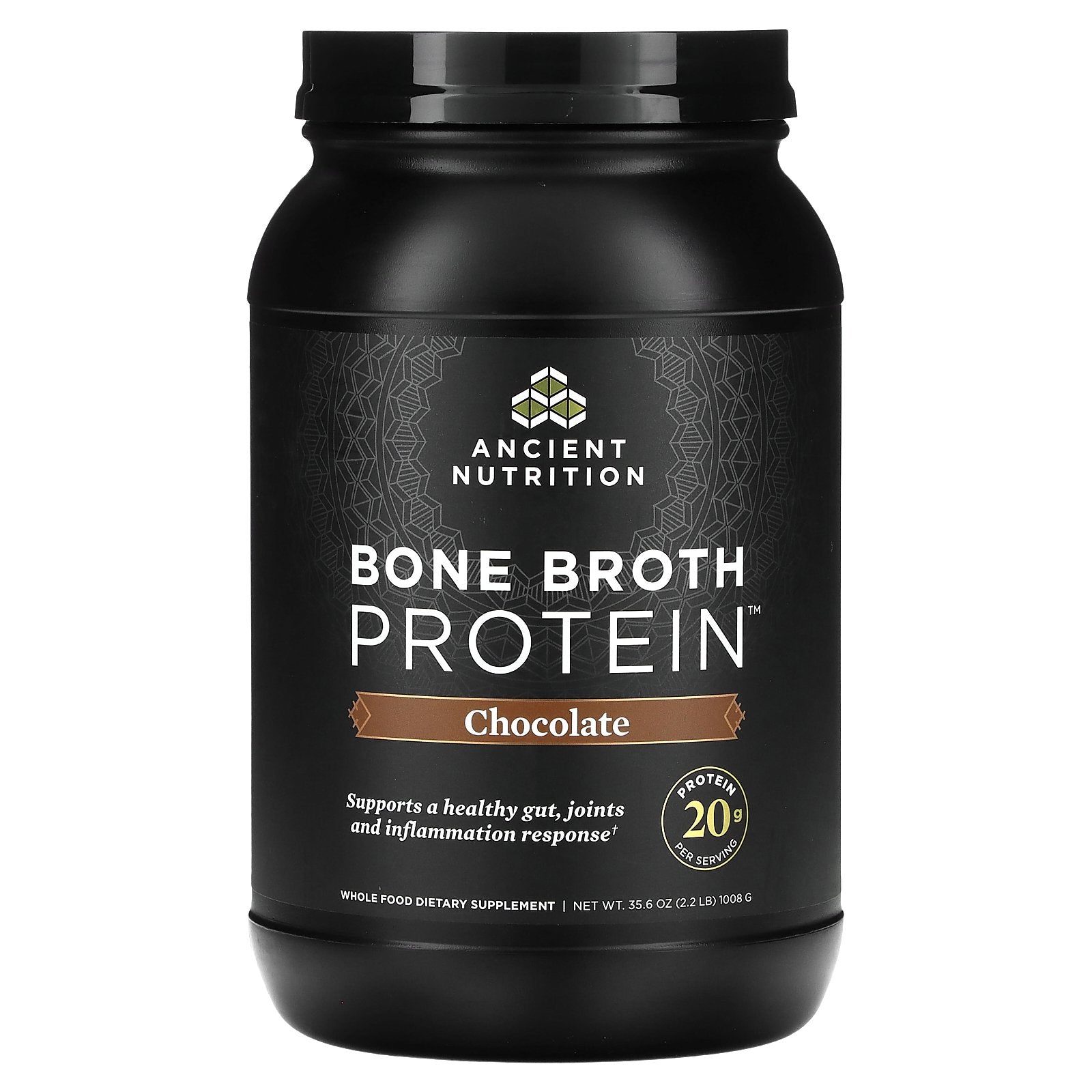 Ancient Nutrition, Bone Broth Protein, Chocolate, 2.2 lbs (1,008 g)