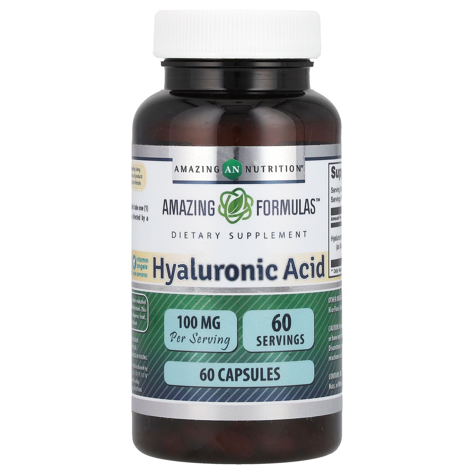 Amazing Nutrition, Hyaluronic Acid, 100 mg, 60 Capsules