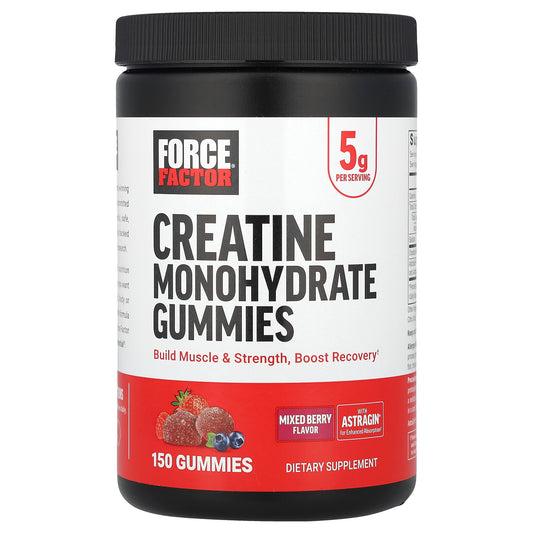 Force Factor, Creatine Monohydrate Gummies, Mixed Berry, 5 g, 150 Gummies