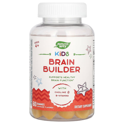 Nature's Way, Kids Brain Builder Gummies, Ages 4+, Lemonade, 60 Gummies