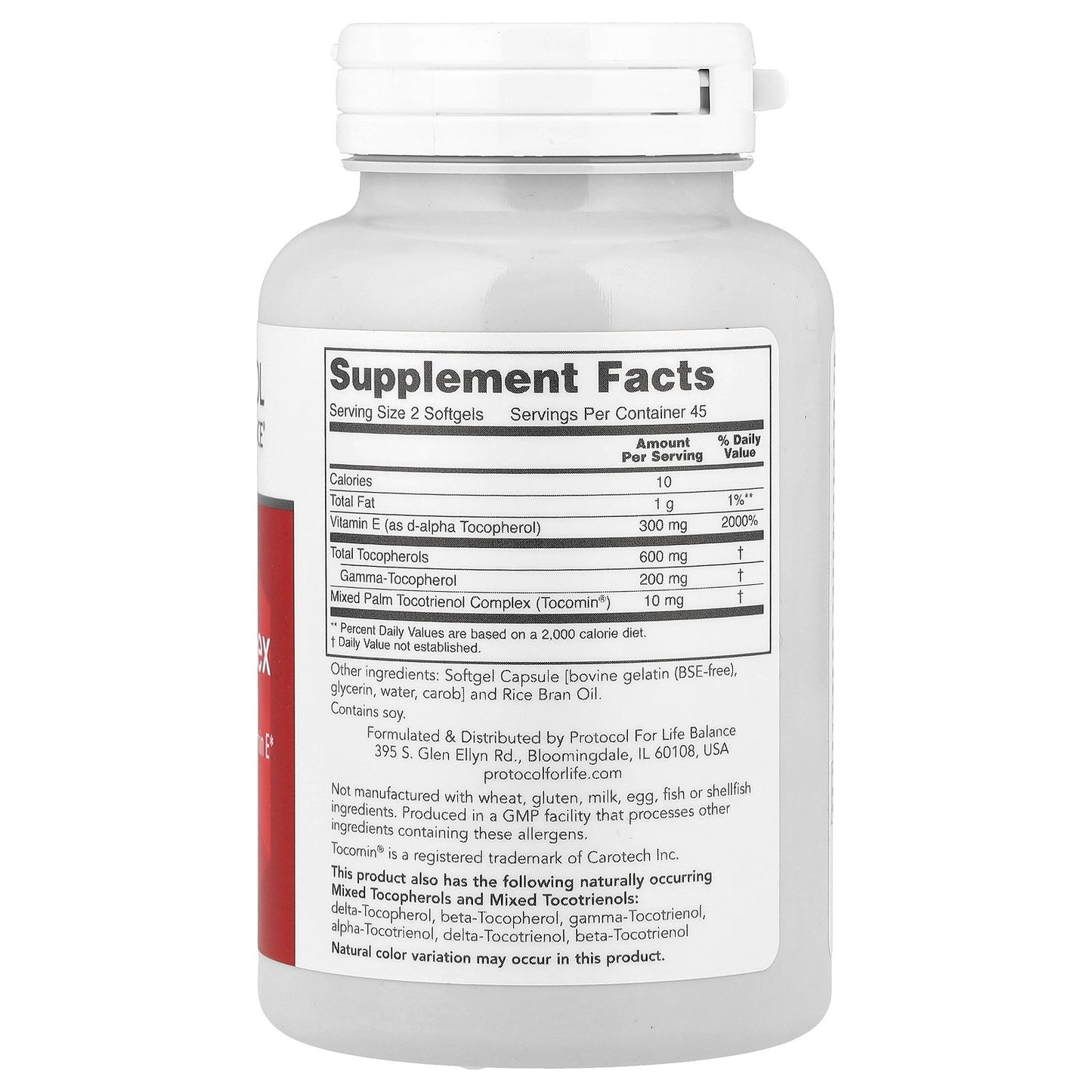 Protocol for Life Balance, Gamma E Toco Complex, 90 Softgels