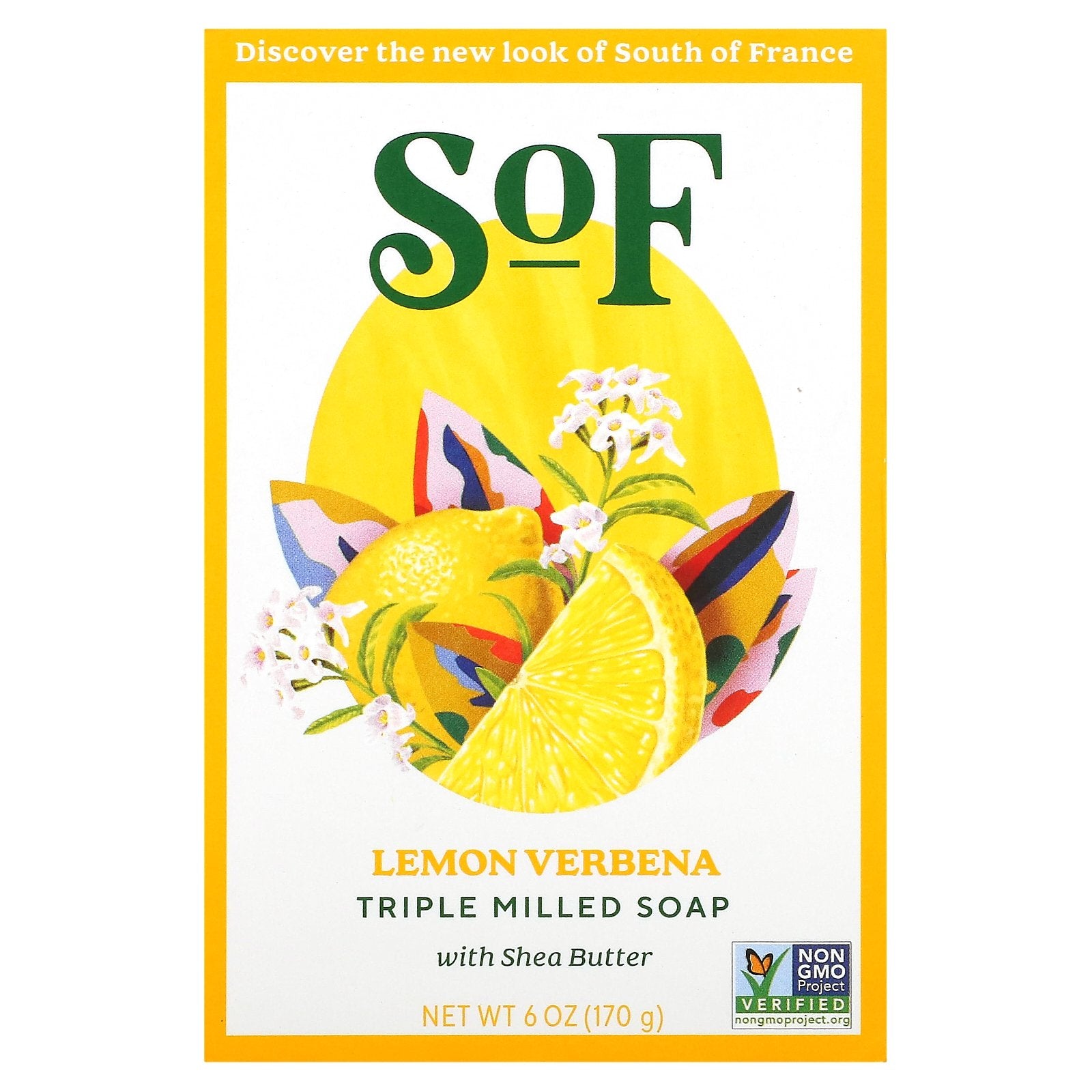 SoF, Triple Milled Bar Soap with Shea Butter, Lemon Verbena, 6 oz (170 g)