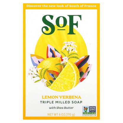 SoF, Triple Milled Bar Soap with Shea Butter, Lemon Verbena, 6 oz (170 g)