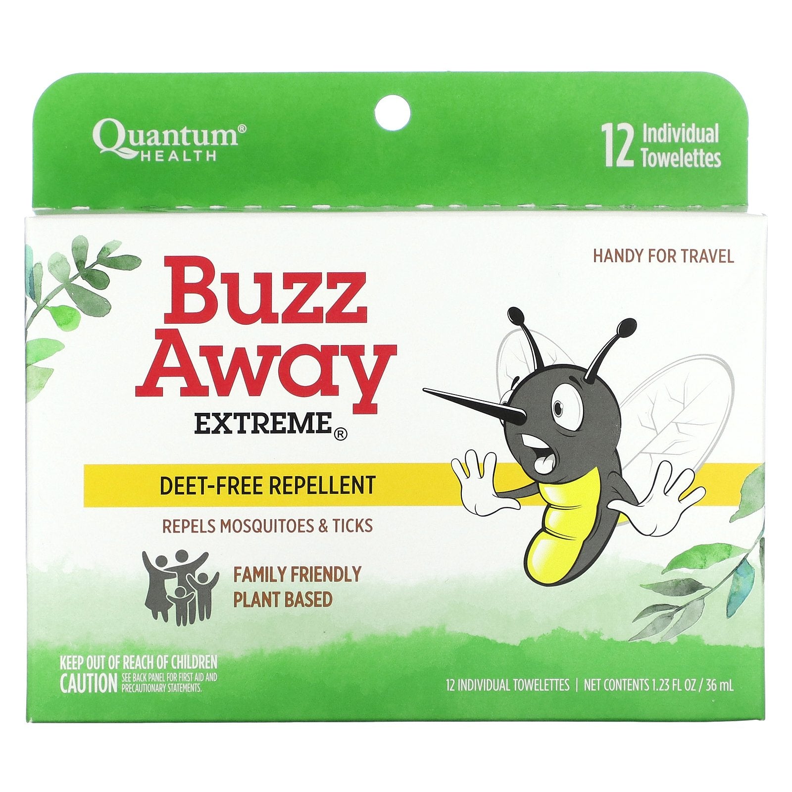 Quantum Health, Buzz Away Extreme, 12 Individual Towelettes