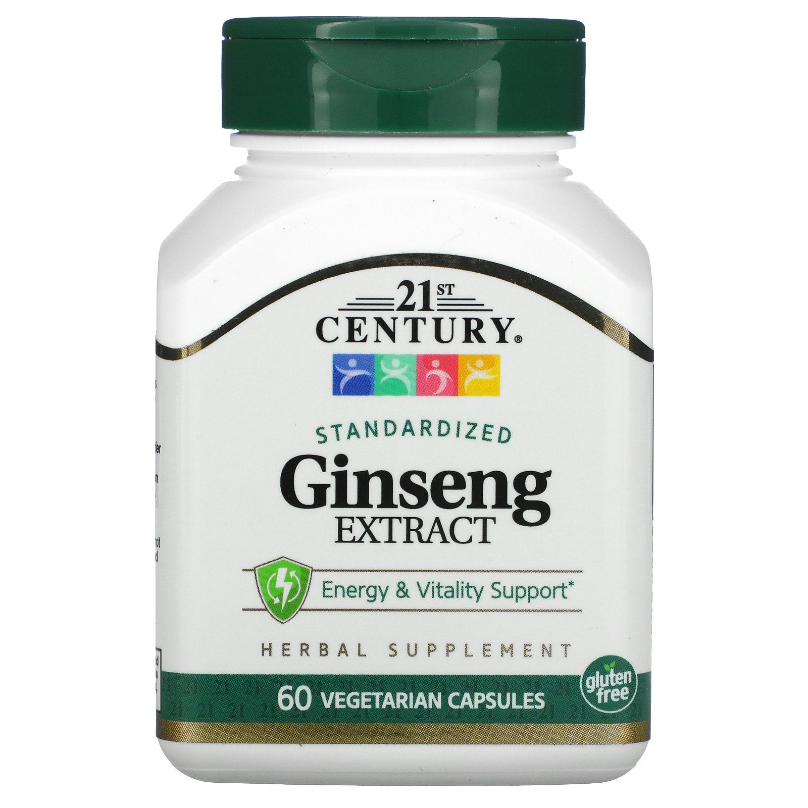 21st Century, Standardized Ginseng Extract, 60 Vegetarian Capsule (100 mg per Capsule)