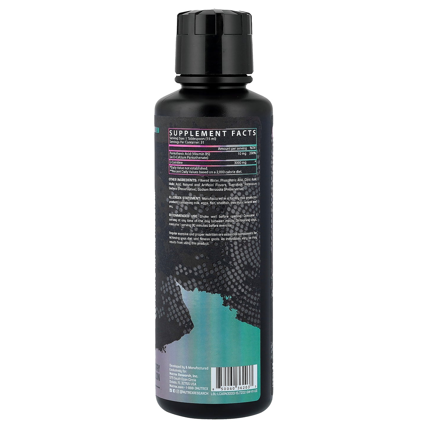 Nutrex Research, L-Carnitine 3000, Strawberry Watermelon, 15.72 fl oz (465 ml)