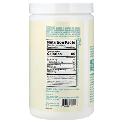 BUBS Naturals, Bubs Creamer, MCT Oil Powder, Unflavored, 10.6 oz (300 mg)