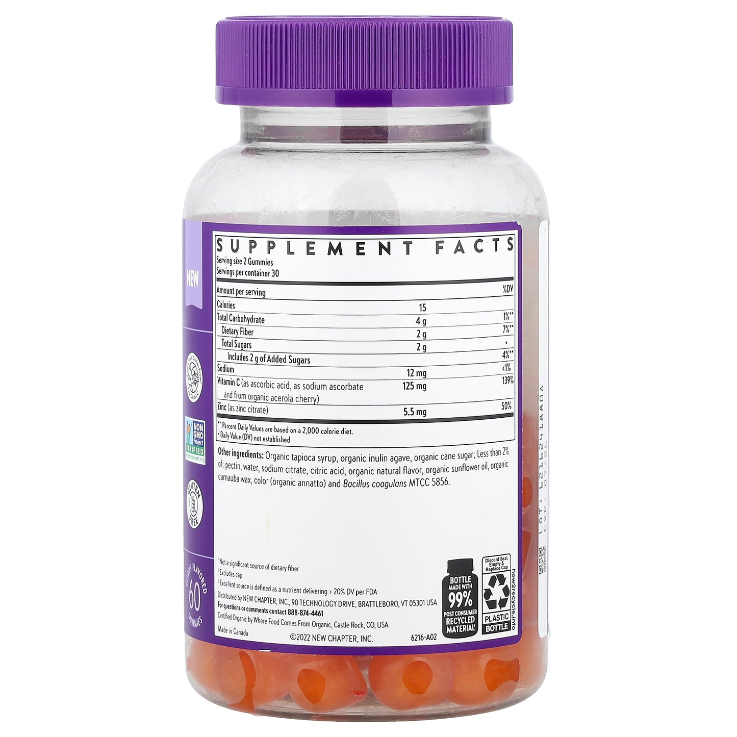 New Chapter, Immune Defense Vitamin C+, Citrus, 60 Gummies