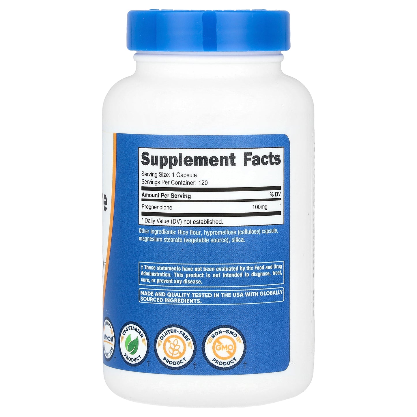 Nutricost, Pregnenolone, 100 mg, 120 Capsules