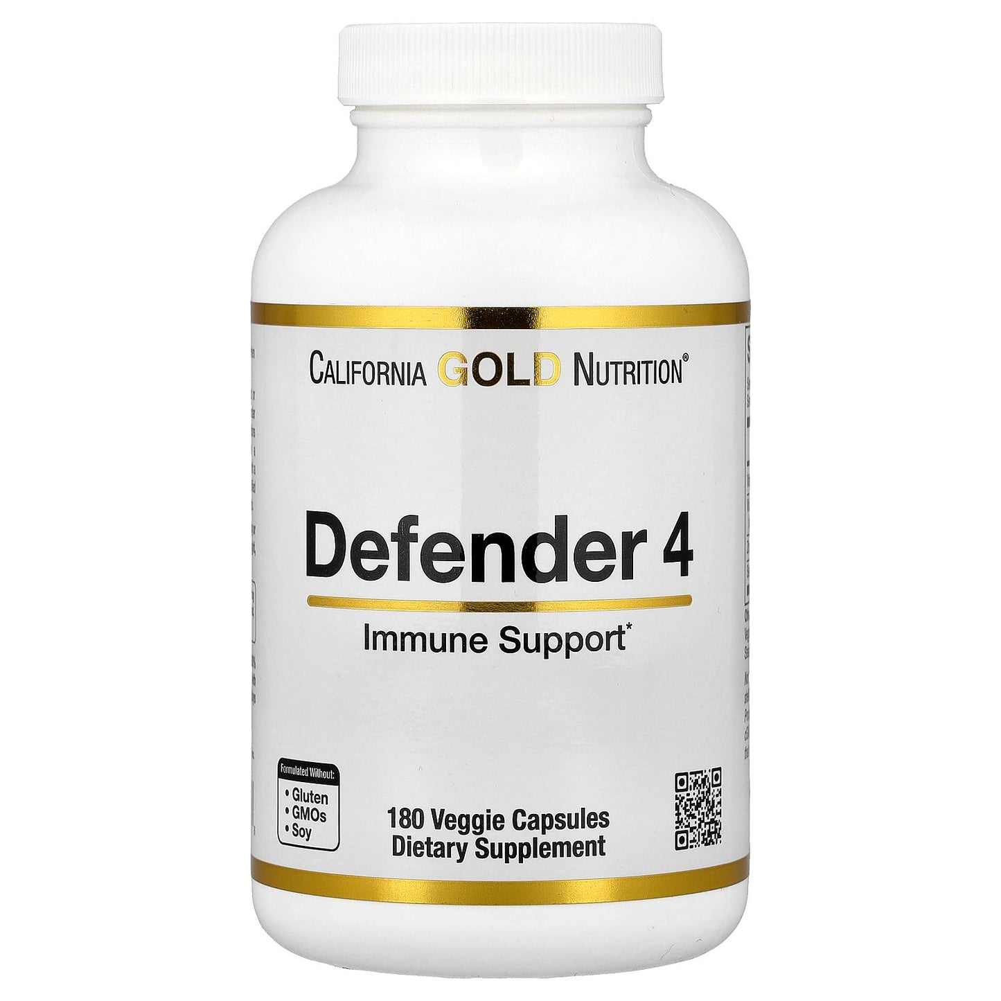 California Gold Nutrition, Defender 4, with Vitamin C, Vitamin D, Zinc & Selenium, 180 Veggie Capsules