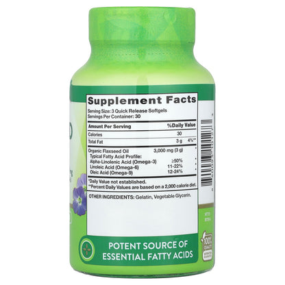 Nature's Truth, Flaxseed Oil, Cold Pressed, 90 Quick Release Softgels (1,000 mg per Softgel)