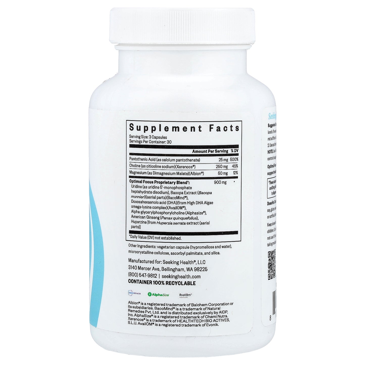 Seeking Health, Optimal Focus, 90 Capsules