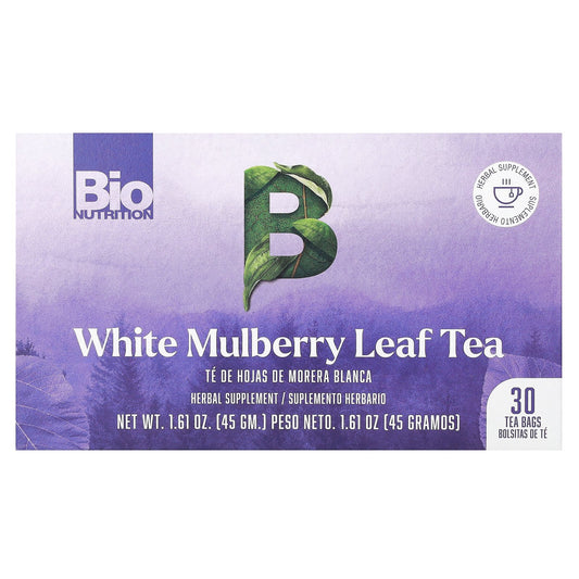 Bio Nutrition, White Mulberry Leaf Tea, Caffeine Free, 30 Tea Bags, 1.61 oz (45 g)