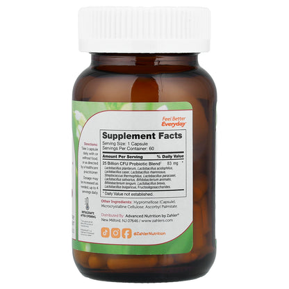 Zahler, BioDophilus25™, Advanced Probiotic Formula, 60 Capsules
