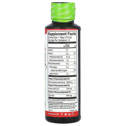 Barlean's, Seriously Delicious®, Plant Based Omega-3 from Flax Oil, Strawberry Banana Smoothie, 2,968 mg, 8 oz (227 g)