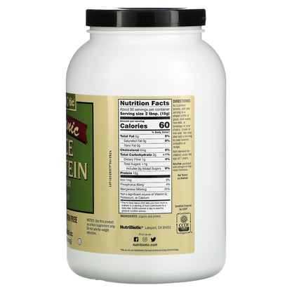 NutriBiotic, Organic Rice Protein Powder, Plain, 3 lbs (1.36 kg)