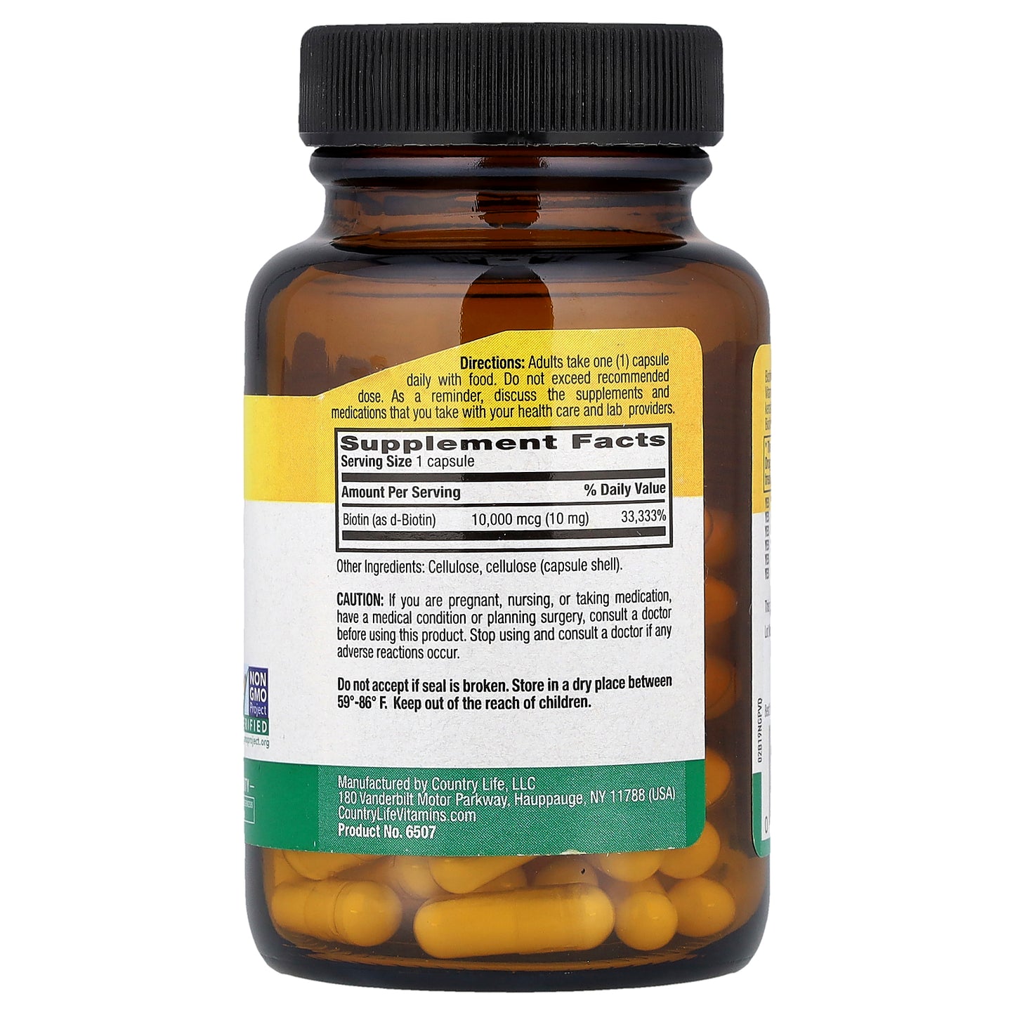 Country Life, Biotin, High Potency, 10 mg, 60 Vegan Capsules