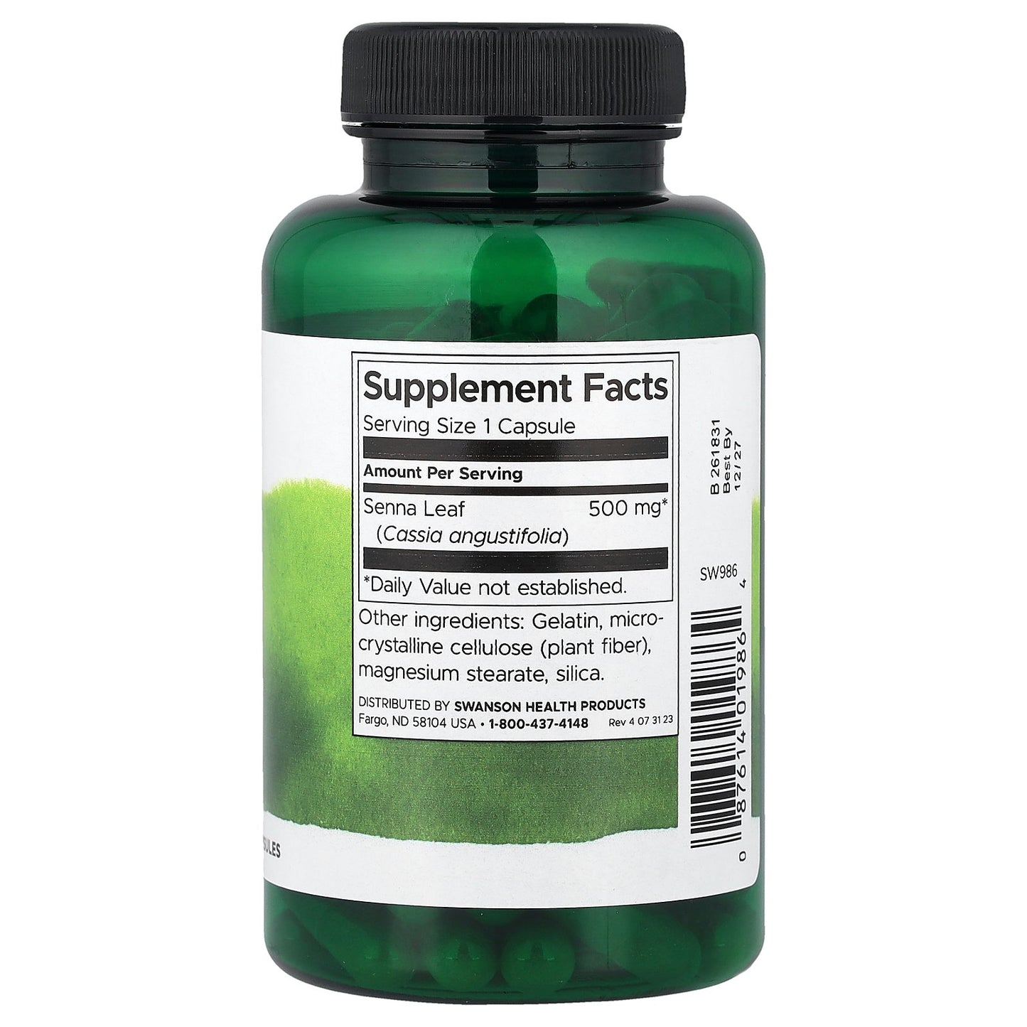 Swanson, Senna Leaf, 500 mg, 100 Capsules