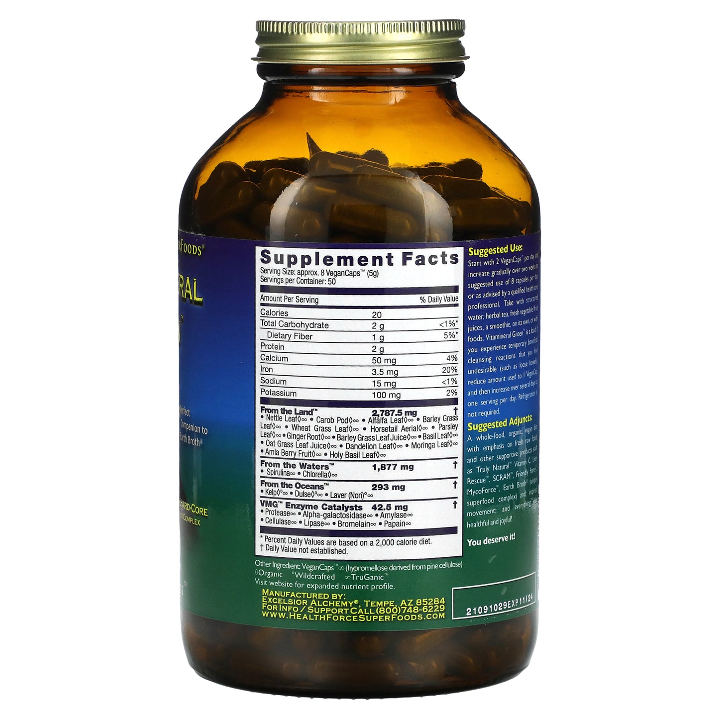 HealthForce Superfoods, Vitamineral Green, Version 5.6, 400 VeganCaps