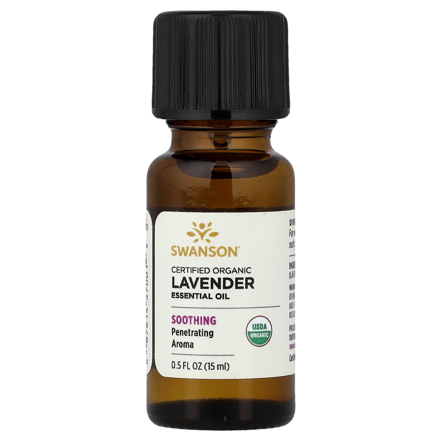 Swanson, Certified Organic Essential Oil, Lavender, 0.5 fl oz (15 ml)