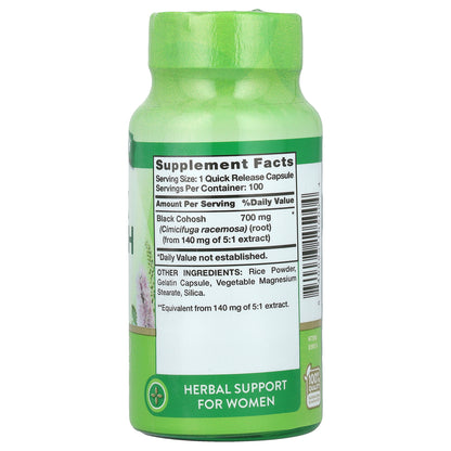 Nature's Truth, Black Cohosh, 700 mg, 100 Quick Release Capsules