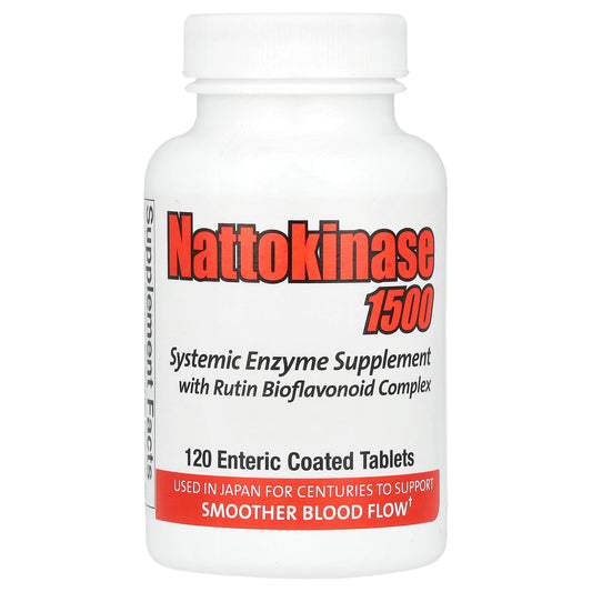 Naturally Vitamins, Nattokinase 1500, Systemic Enzyme Supplement, 120 Enteric Coated Tablets