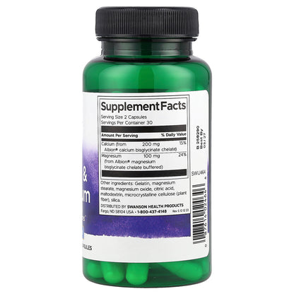 Swanson, Albion® Calcium & Magnesium, 60 Capsules