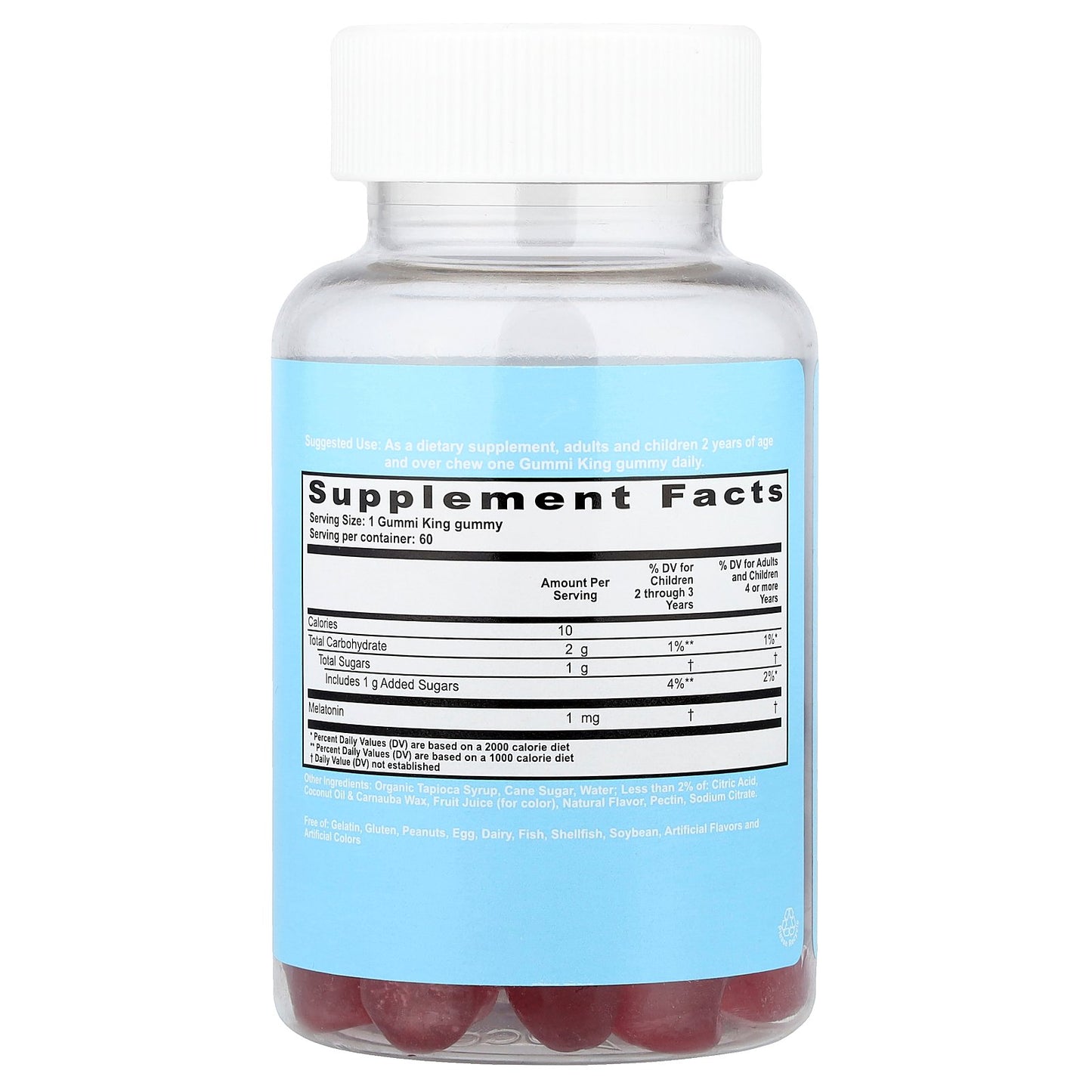 GummiKing, Melatonin for Kids, Strawberry, 1 mg, 60 Gummies